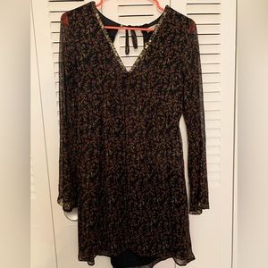 Open Back Floral Print Dress